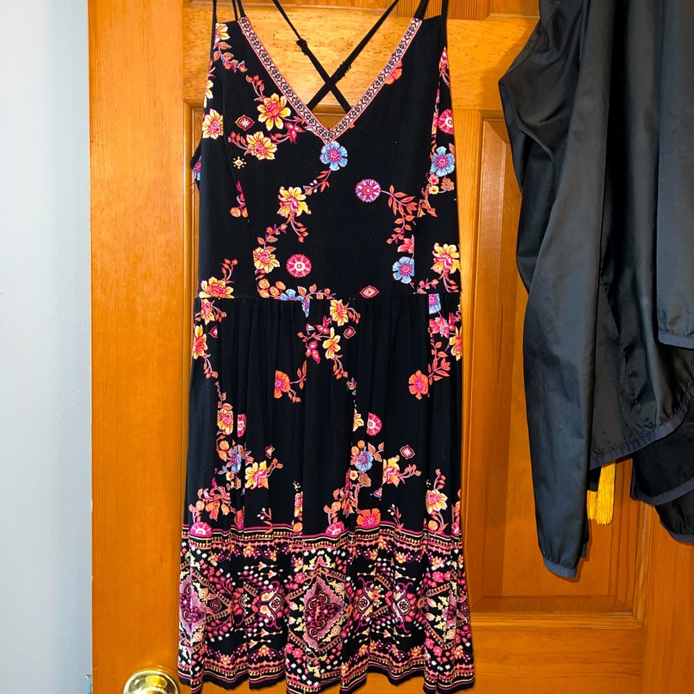 🌺Black & Pink Floral Dress